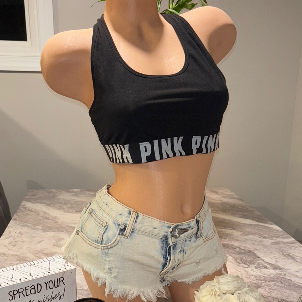 PINK Victoria's Secret Black Athletic Sports Bra - Picture 5 of 11